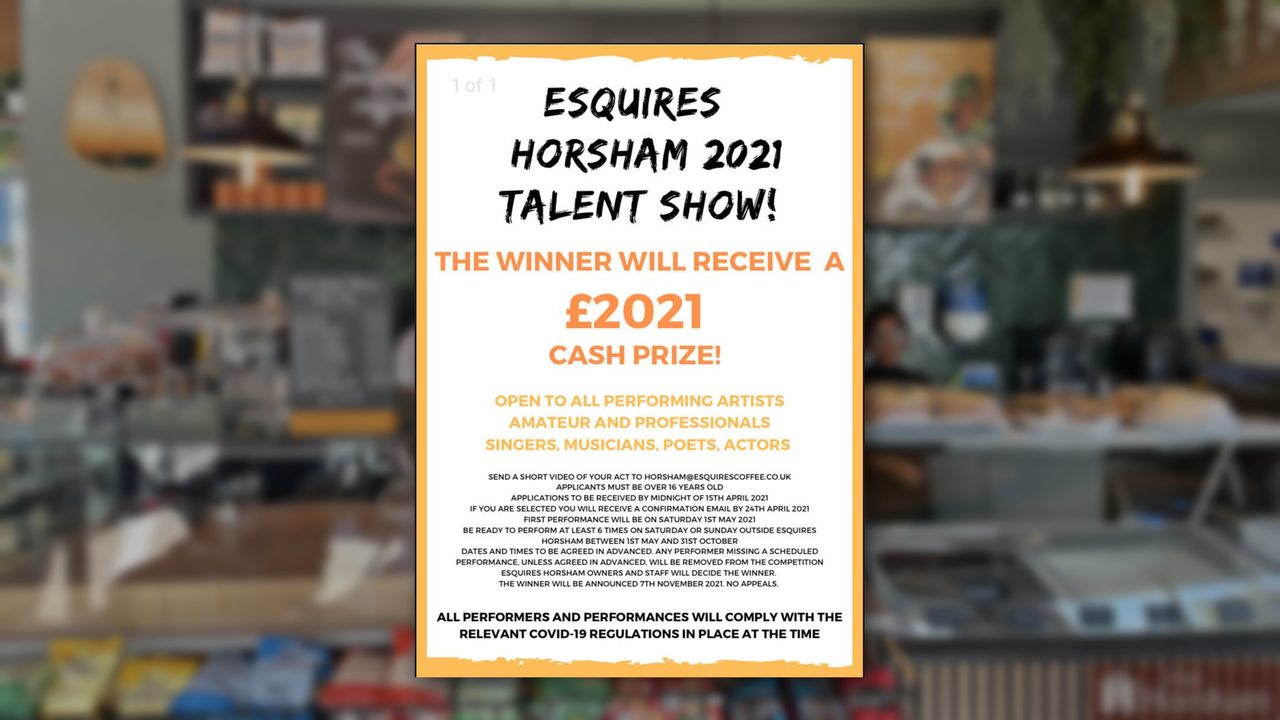 Esquires Horsham Talent Show - Esquires Coffee House - Horsham Event