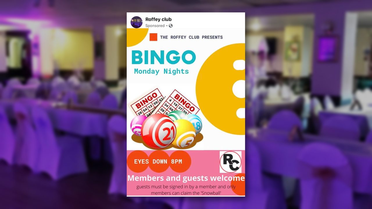 Bingo Night - Roffey Club - Horsham Event