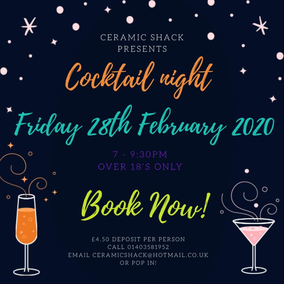 Cocktail night - Ceramic Shack | Horsham Event