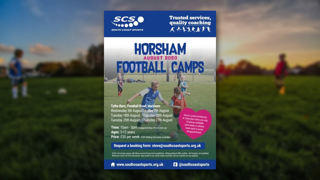 Football Camps - South Coast Sports at The Tythe Barn - Horsham Event