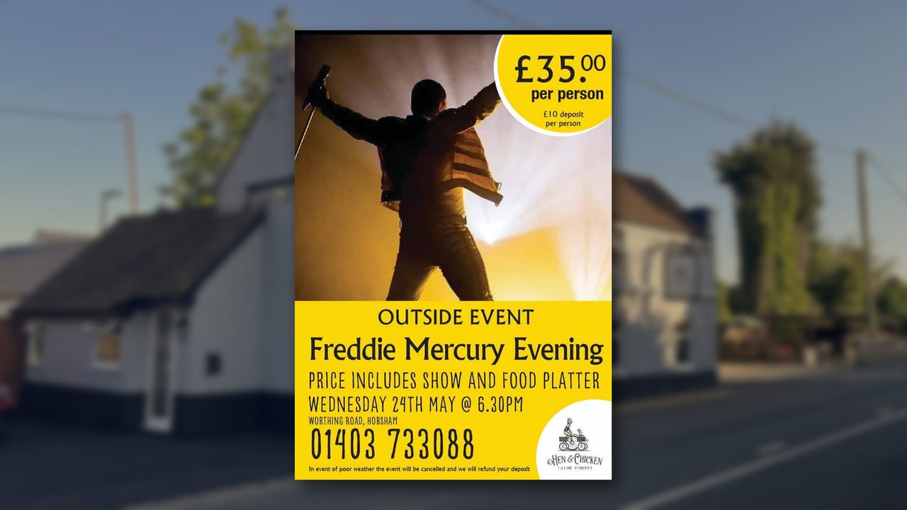 Freddie Mercury Tribute Act - Hen and Chicken - Horsham Event