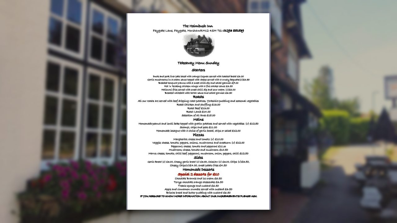 Saturday Night Takeaway - The Holmbush Inn - Horsham Event