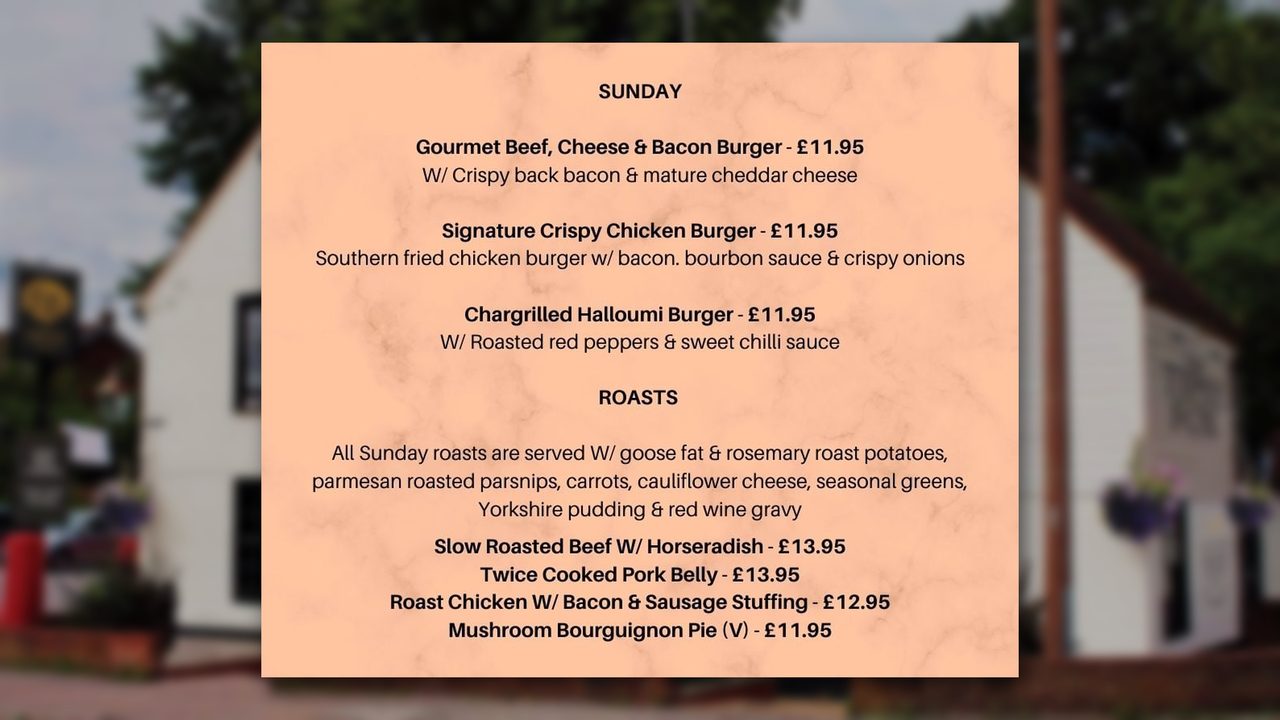 The Tipsy Fox Sunday Lunch - The Tipsy Fox Online - Horsham Event