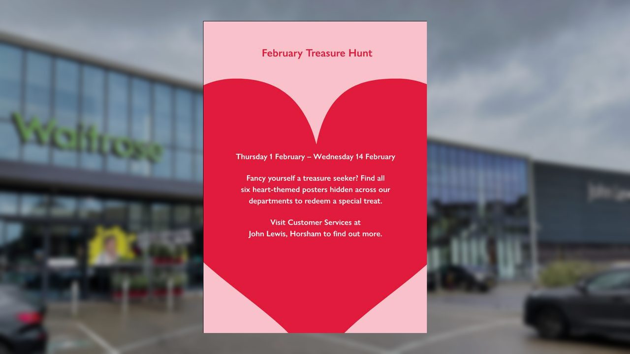 Valentines Treasure Hunt - John Lewis - Horsham Event