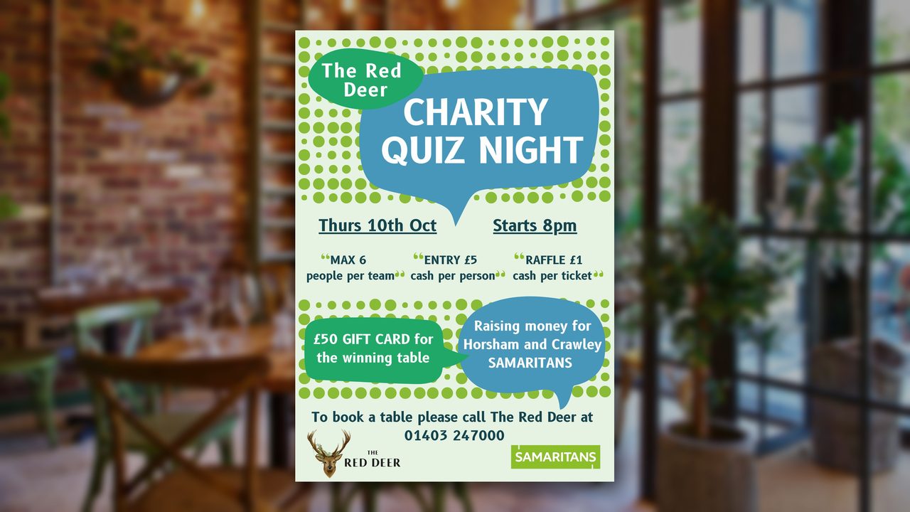 Charity Quiz Night - The Red Deer - Horsham Event
