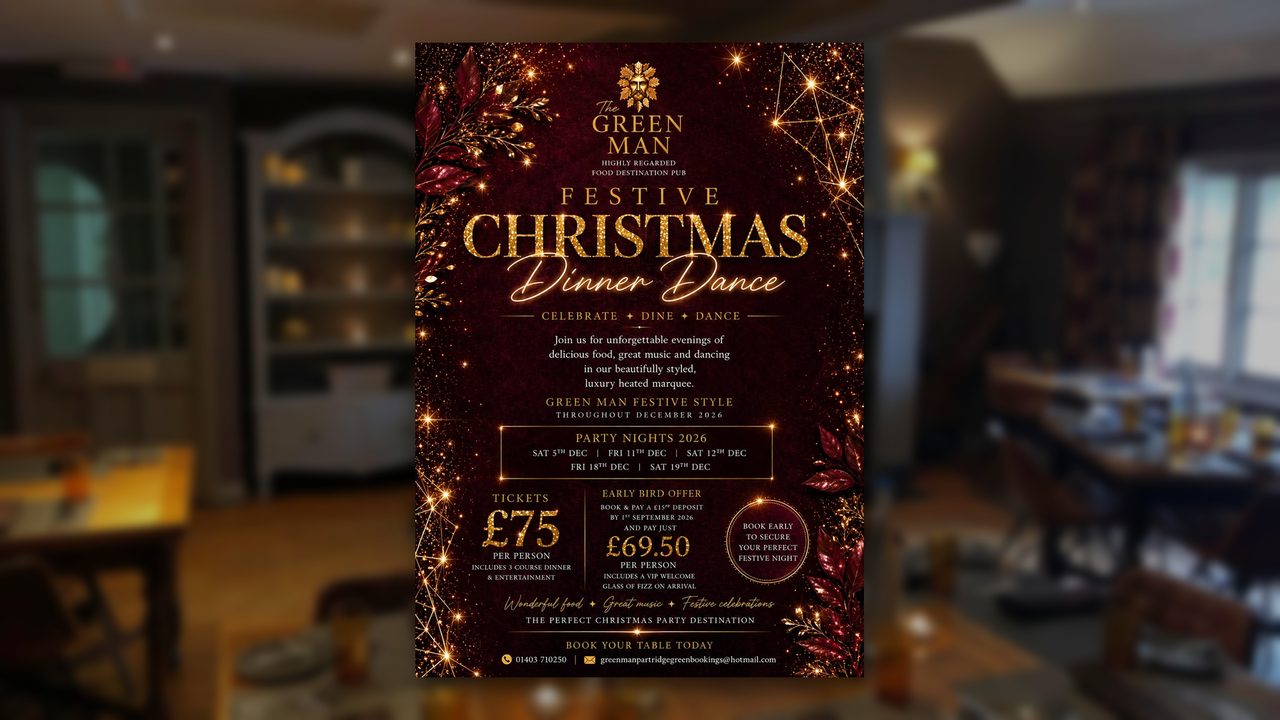 Christmas Dinner Dance - The Green Man - Horsham Event