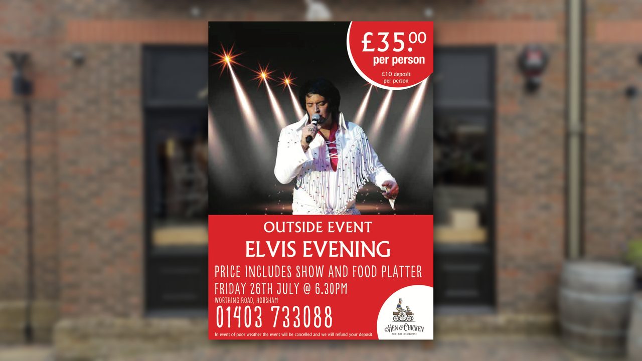 Elvis Tribute - Love you, Bye - Horsham Event