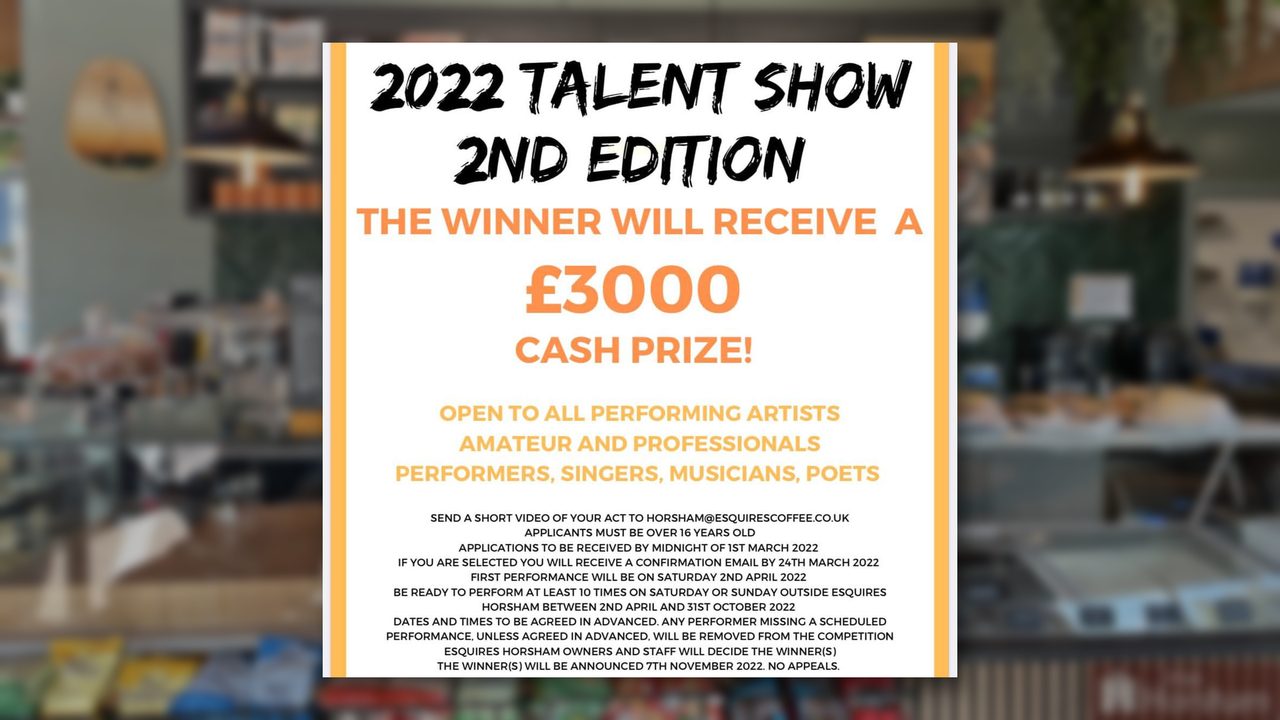 Esquires Talent Show 2022 - Esquires Coffee House - Horsham Event