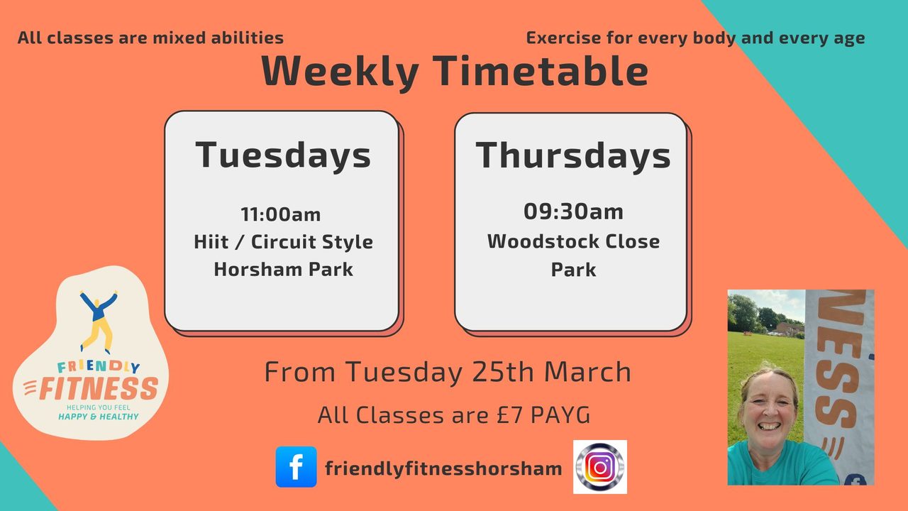 Tuesday Classes - Friendly Fitness in the Park - Horsham Event