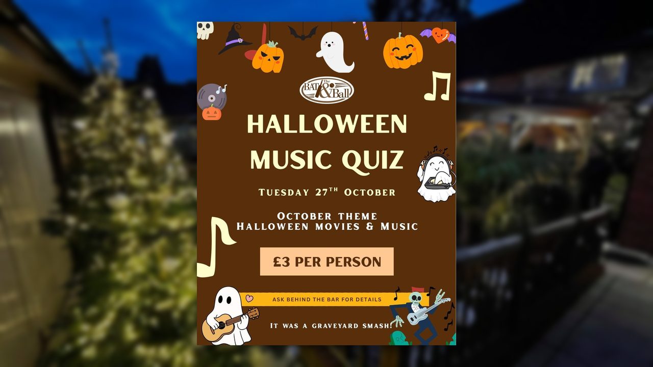 Halloween Music Quiz - Haywards Restaurant at The Bat & Ball - Horsham Event