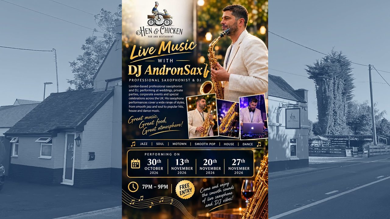 Live Music with DJ AndronSax - Hen and Chicken - Horsham Event