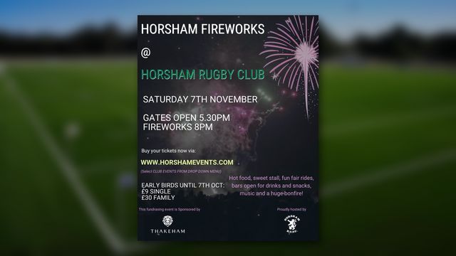 Fireworks & Bonfire Night - Horsham Rugby Club