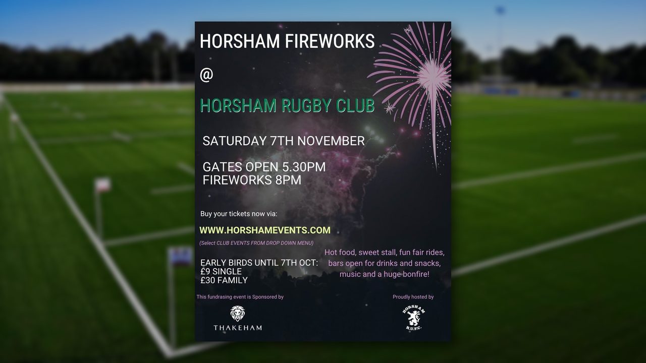 Fireworks & Bonfire Night - Horsham Rugby Club - Horsham Event
