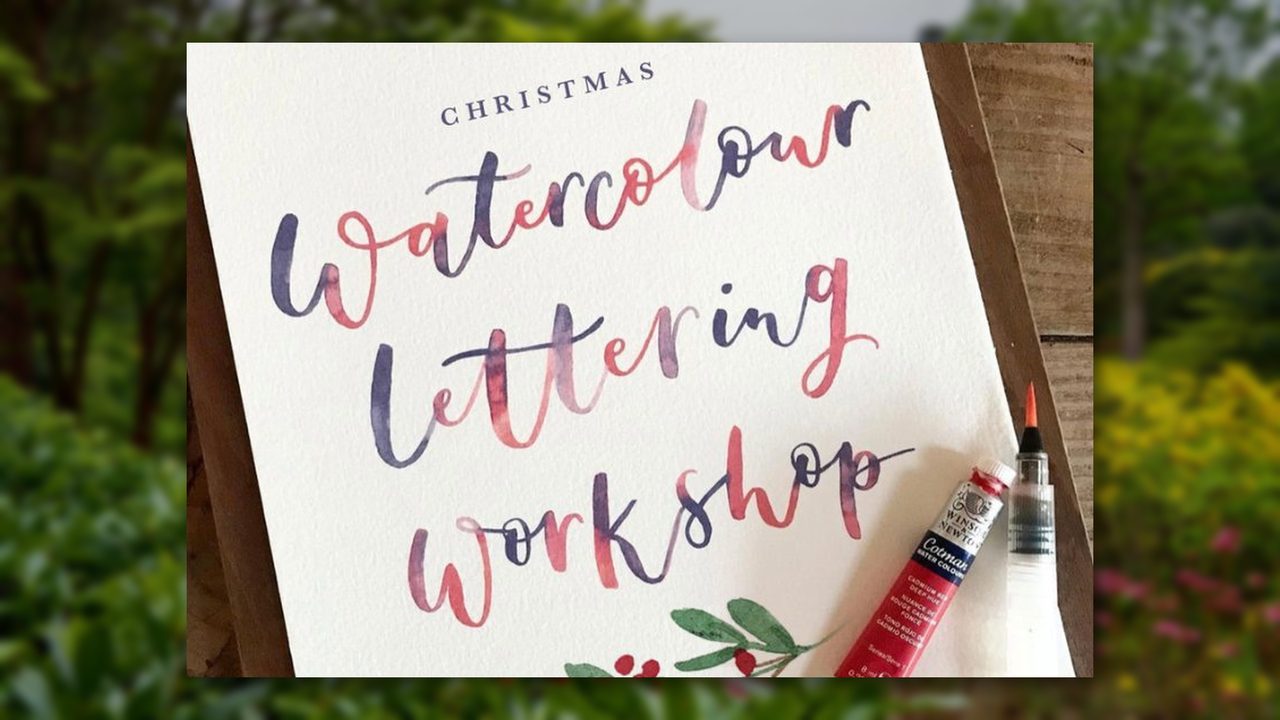 Festive Watercolour Brush Lettering - Leonardslee Gardens - Horsham Event