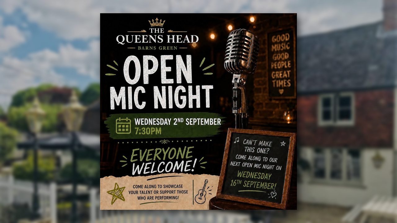 Open Mic Night - The Queens Head - Horsham Event