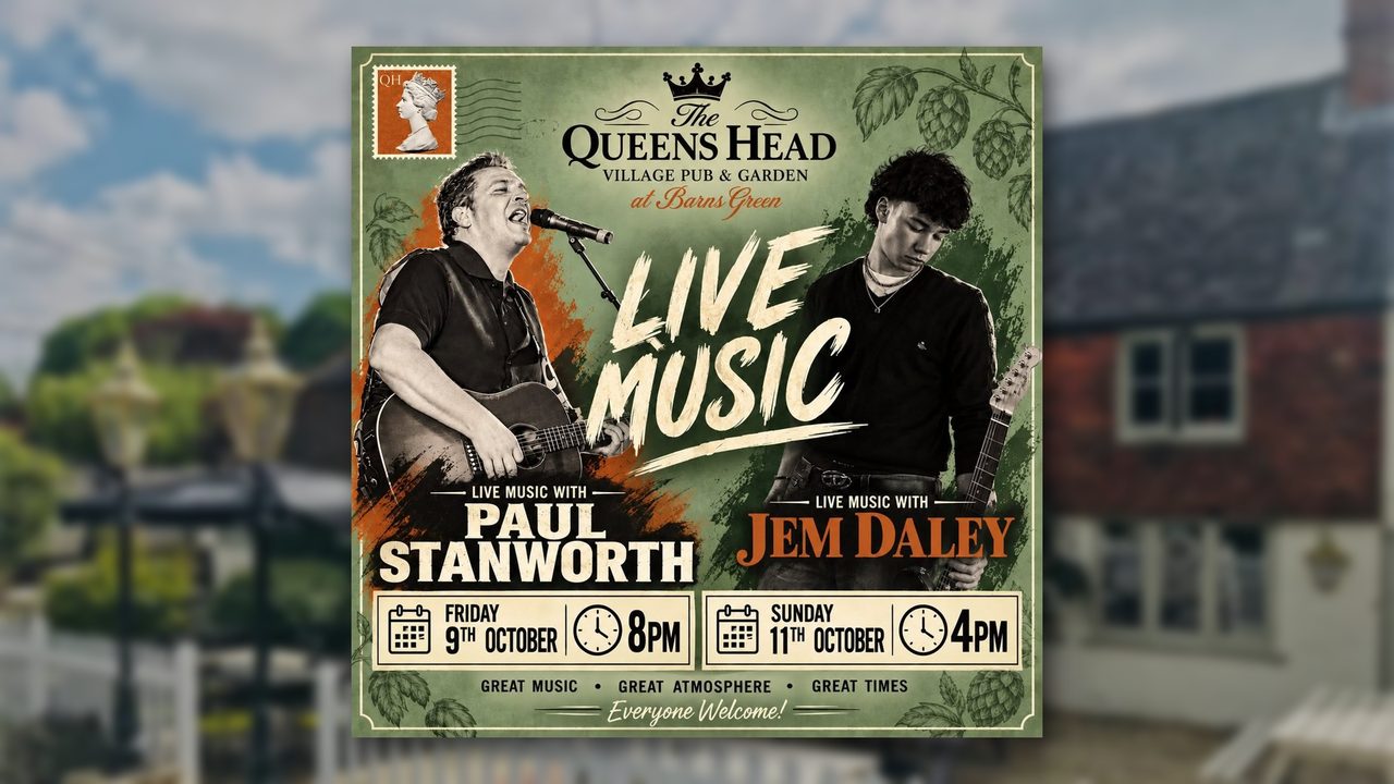 Jem Daley - The Queens Head - Horsham Event
