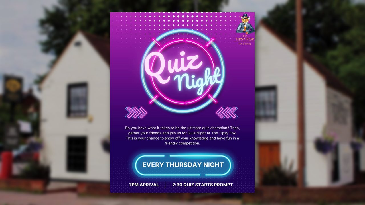 Quiz Night - The Tipsy Fox - Horsham Event