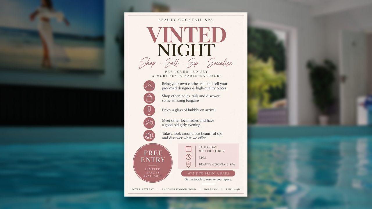 Vinted Night - Beauty Cocktail Spa - Horsham Event