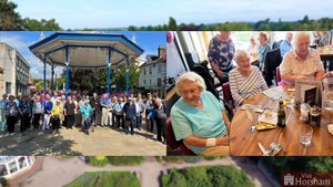 Ann celebrates her 102nd birthday by doing her regular walk in Horsham Park.