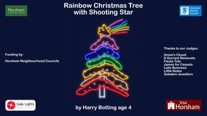 Horsham Christmas Lights 2020 to feature 'Rainbow Christmas Tree and Shooting Star' by Harry Botting age 4 Photograph