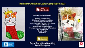 Horsham Christmas Lights 2023 will feature a Royal Corgi by Sofia age 8