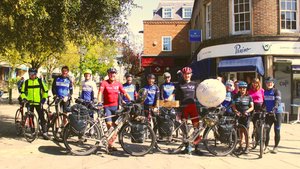 Record breaking father and son cycling duo welcomed back to Horsham